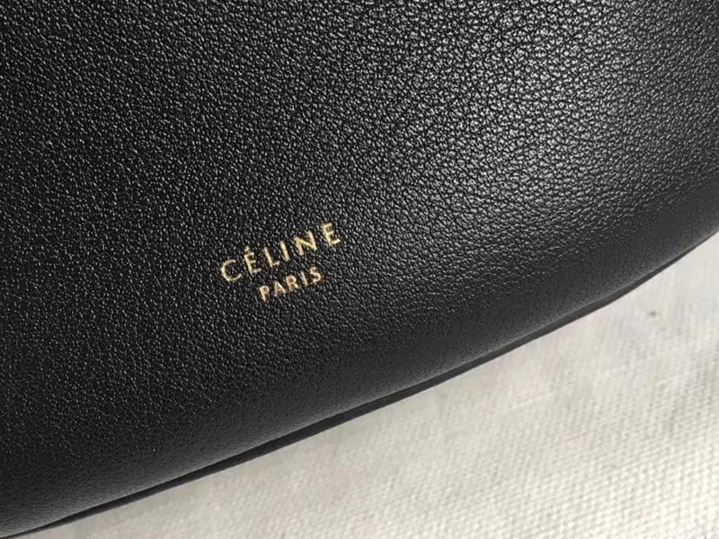 Celine Claps Calfskin Leather Bucket Bag Black 7