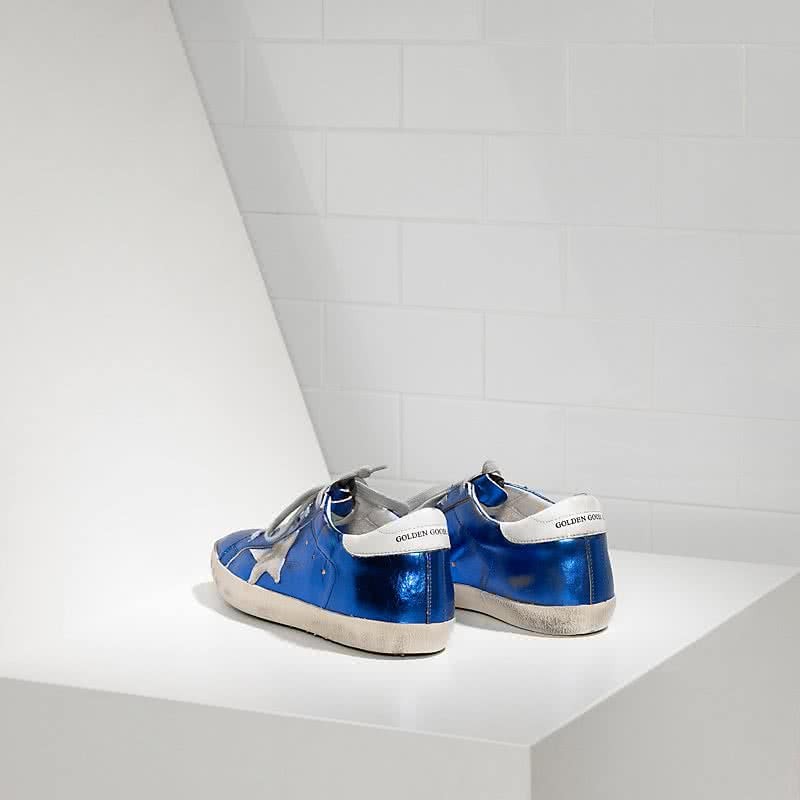 Golden Goose Sneakers Super Star IN Pelle E Stella IN Camoscio blue laminated white 3
