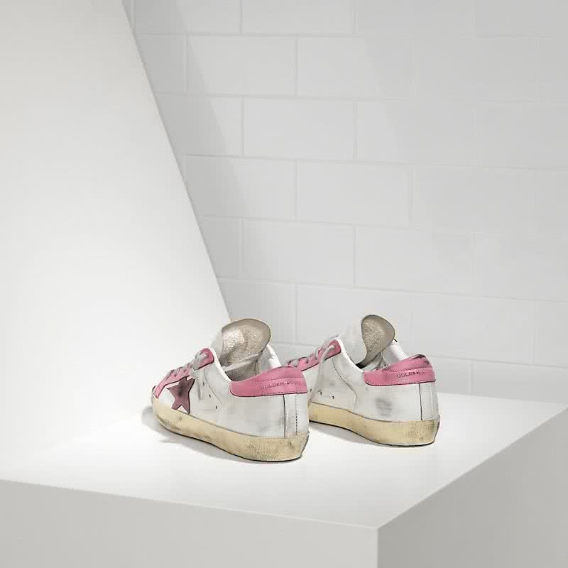 Golden Goose Sneakers Super Star in Pelle e Stella in Camoscio White Pink Star 3