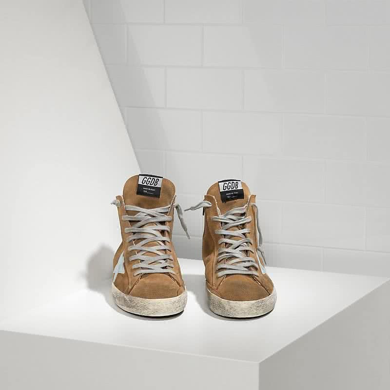 Golden Goose GGDB Sneakers FRANCY in Camoscio e Stella in Pelle OLIVE SUEDE 2