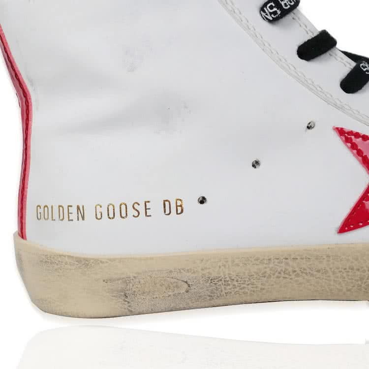 Golden Goose GGDB white with red star 8
