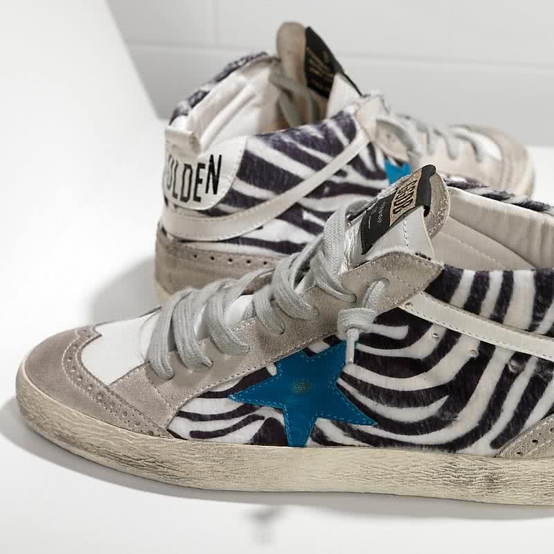 Golden Goose Mid Star Sneakers printed fabric pony Leather 4