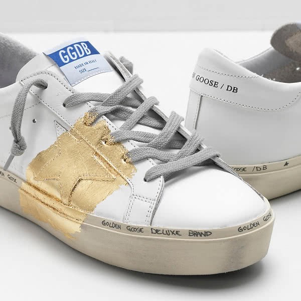 Golden Goose HI STAR Sneakers G33WS945.A1 leather 24-carat gold leaf Branding handwritten 5