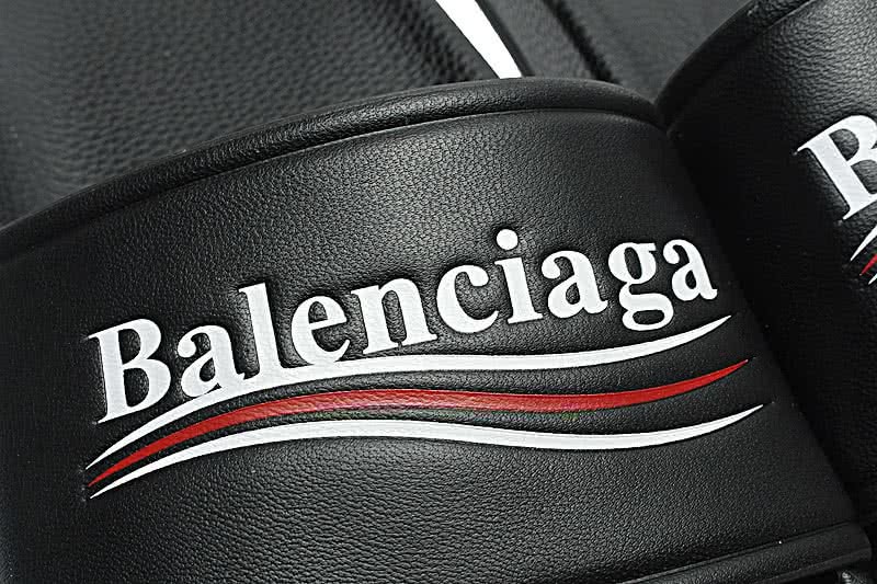 Balenciaga Logo flat pool Slide Sandals Black 7