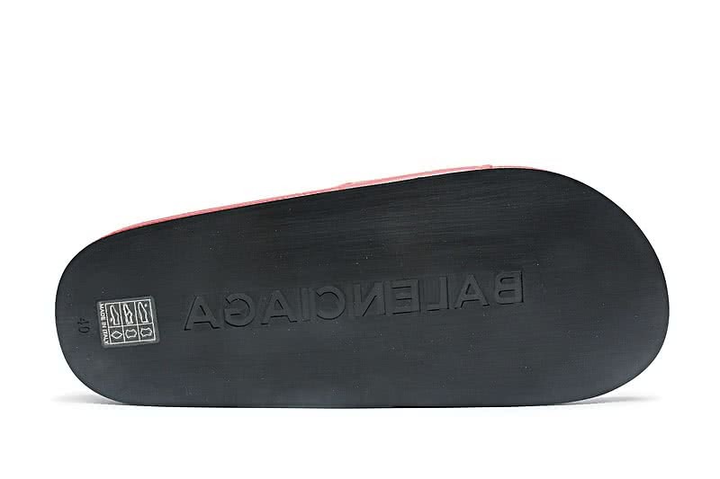 Balenciaga Logo flat pool Slide Sandals Red 6