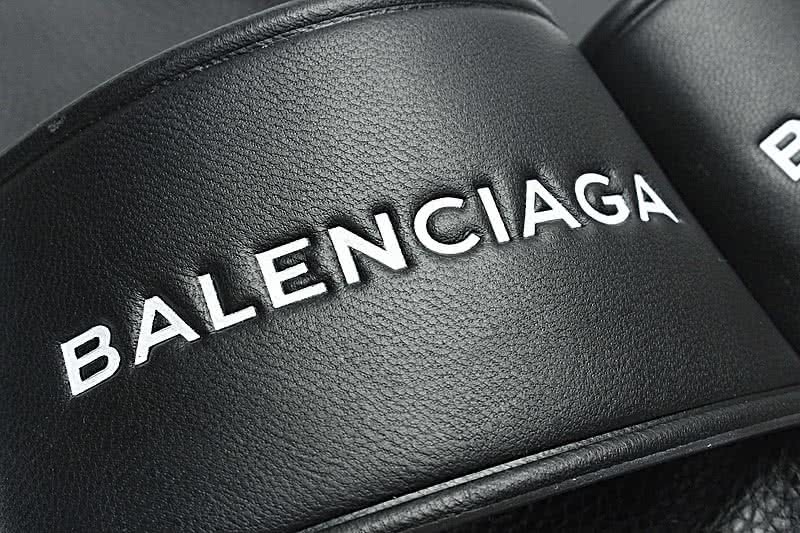 Balenciaga Logo flat pool Slide Sandals All Black 8