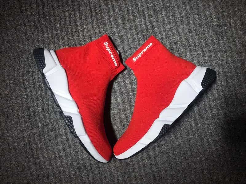 Supreme and Balenciaga Speed Sock Boots Red 4