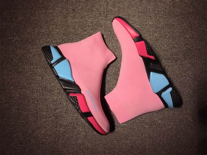 Balenciaga Speed Sock Boots Pink Blue Red 7