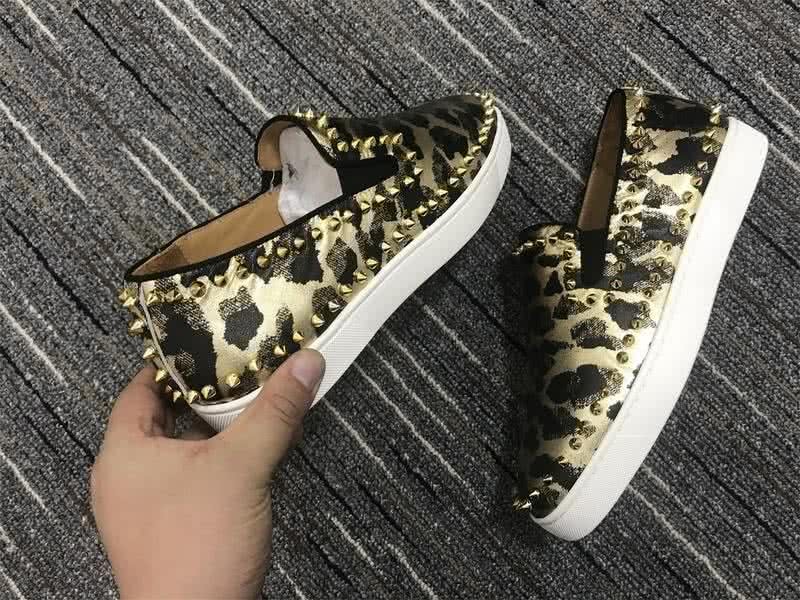 Christian Louboutin Low Top Black And Golden Leopard 7