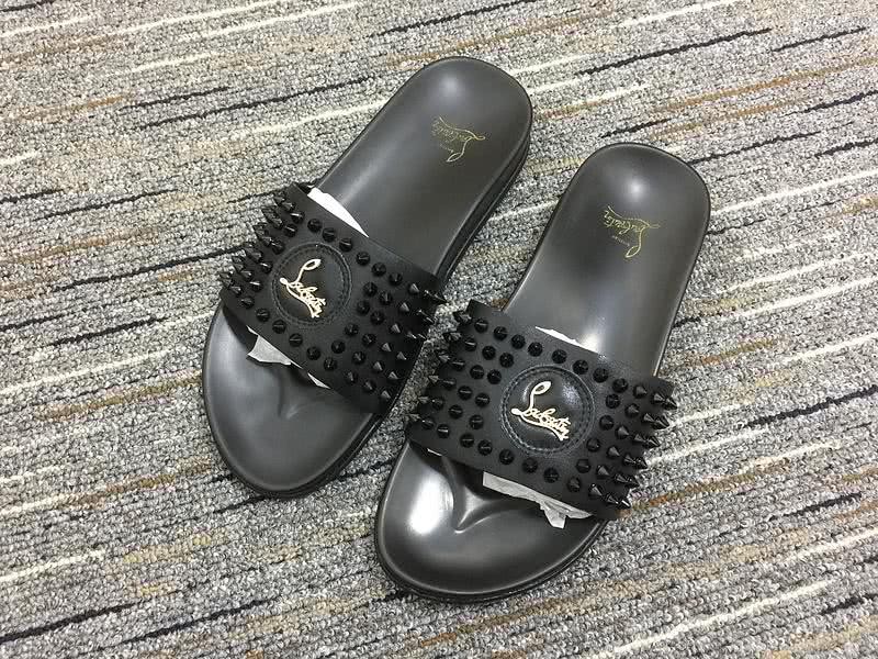 christian louboutin sandal slippers Black Men  1