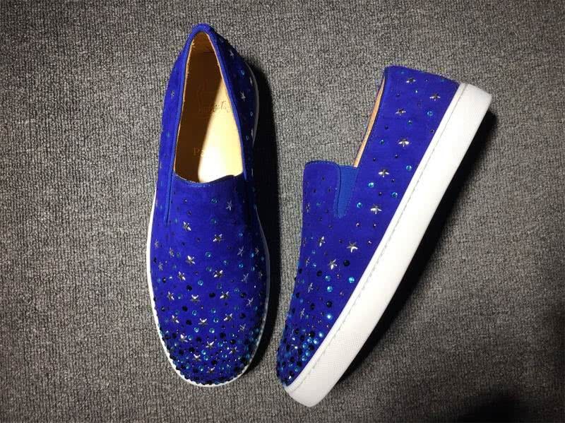 Christian Louboutin Flat Blue Shoes Men Women 5