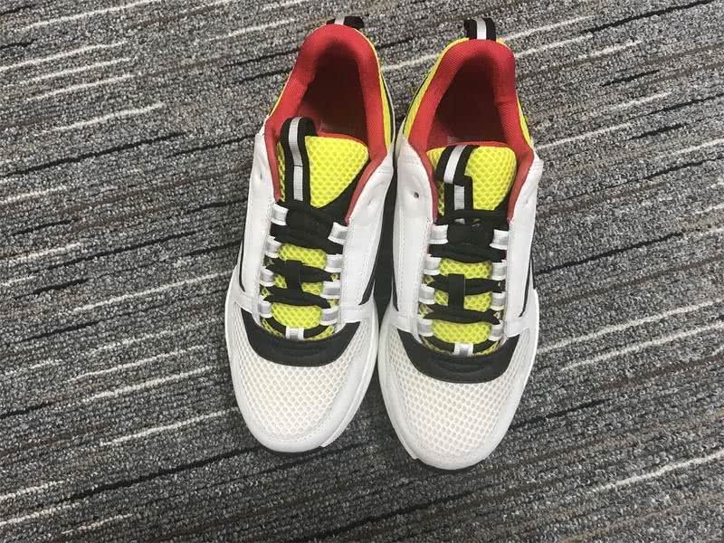 Christian Dior Sneakers 3027 White Cotton Grid Yellow upper White Wave Sole  Men 5