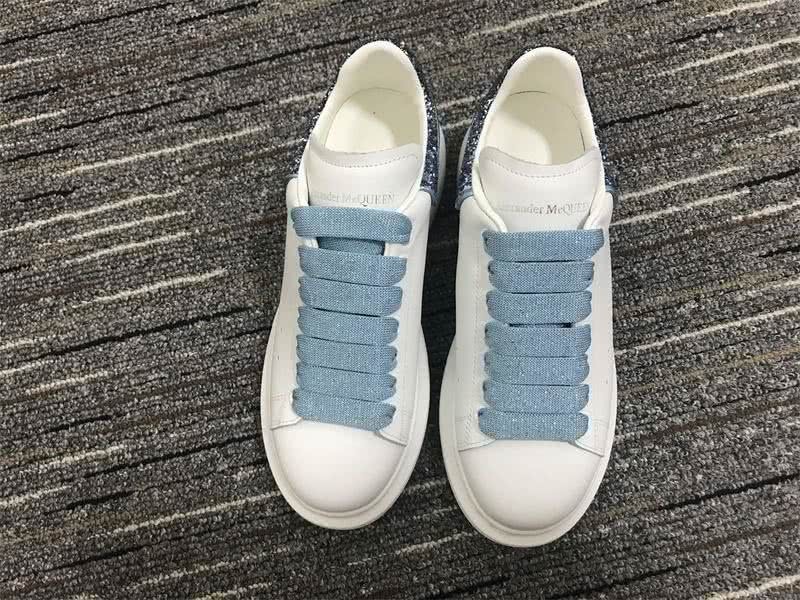 Alexander McQueen Shoes Blue paillette upper and slace White shoes Men Women 5