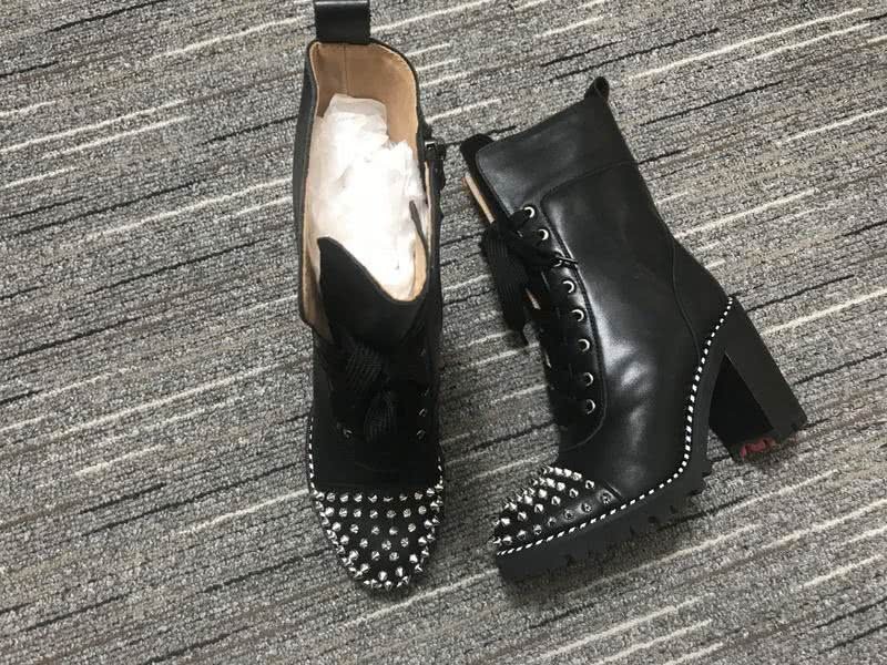 Christian Louboutin Boots Heels Leather Rivets Black Women 1