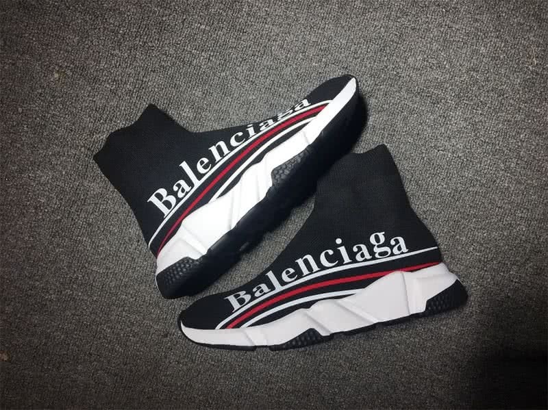 Balenciaga Speed Sock Boots Black with Logo 7