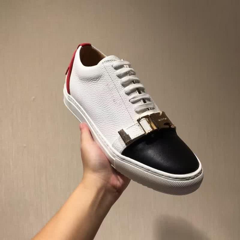 Buscemi Sneakers White Black Red Leather Golden Buckle Men 9
