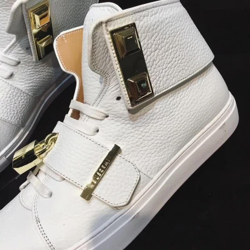 Buscemi Sneakers High Top White Leather Lock And Belt Men 3