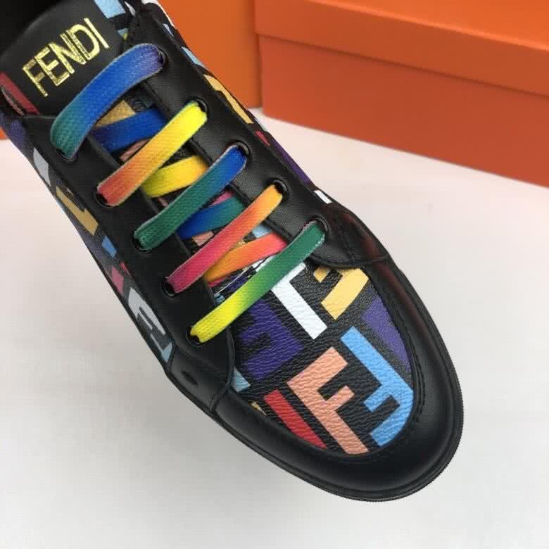 Fendi Sneakers Lace-ups Black Upper Colorful Letters Men 6