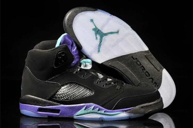 Air Jordan 5 Black And Purple Men 2