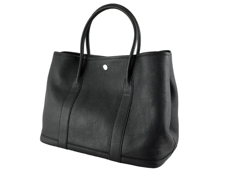 Hermes Garden Party Togo Leather Tote Bag Black 2