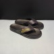 Versace Latest Cowhide  Flip Flops Slippers Black And Yellow Men